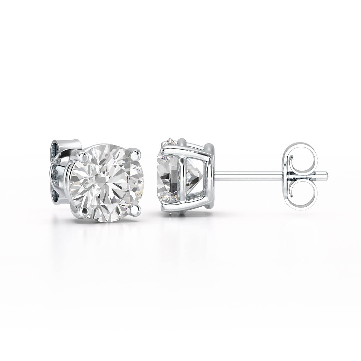4.09 CT Lab Diamond White Gold Stud Earrings